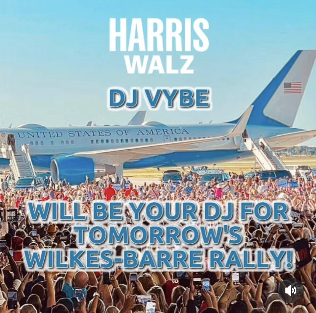 DJ Vybe / Harris Walz Rally Flyer